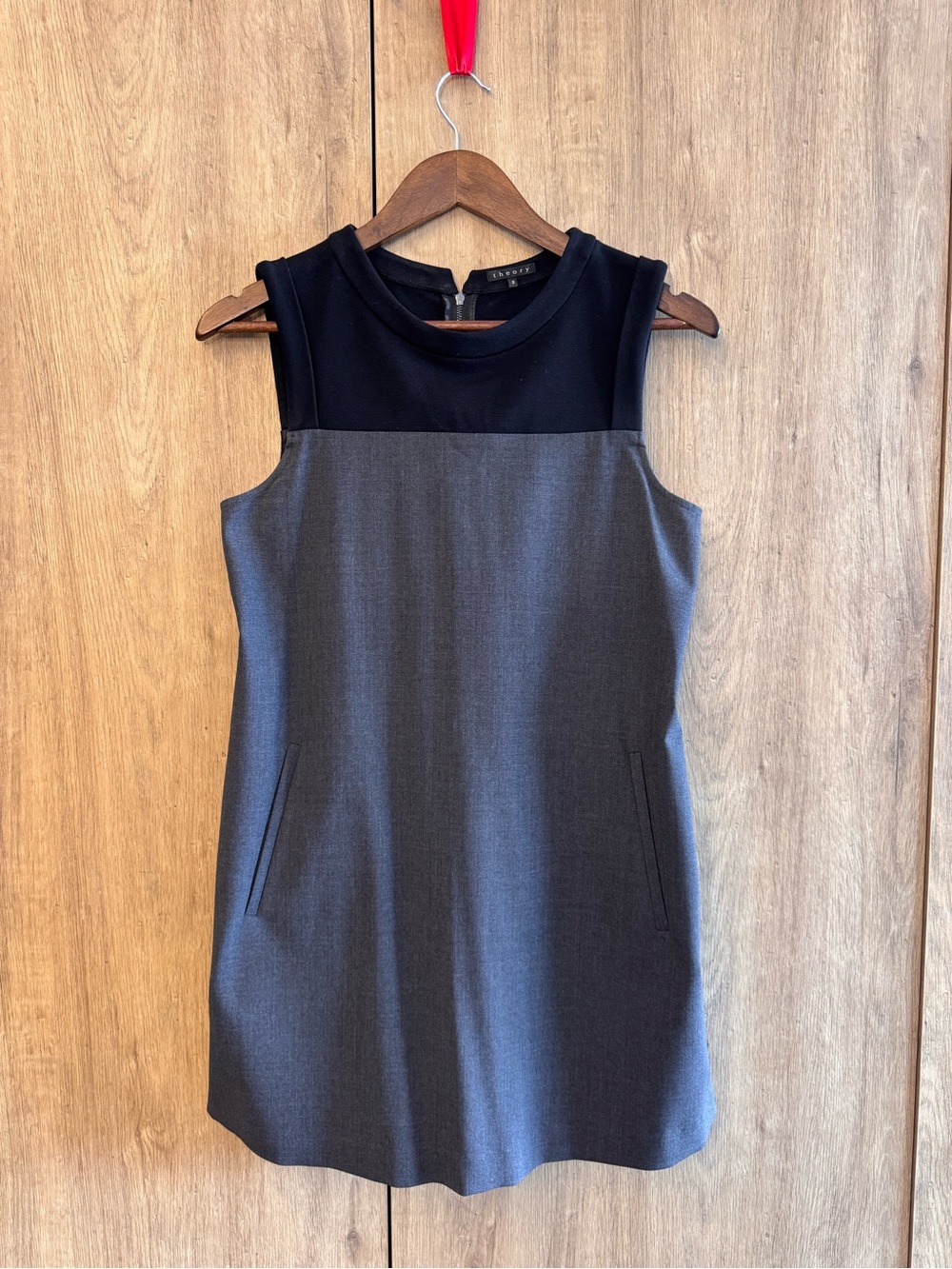 Theory Women's Polished Clean Minimalist Sleeveless Black Mini Dress 8